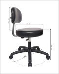 Round Black Vinyl Stool with Adjustable Height