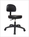 Round Black Vinyl Stool with Adjustable Height