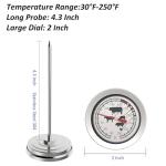 KT THERMO Extra Large Meat Thermometer, 2.5-inch Dial