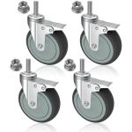 AAGUT 4" Swivel Brake Stem Casters - Set of 4