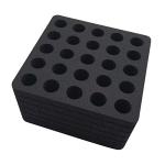 Test Tube Organizer Rack for 25 Tubes, Black Foam