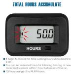 Digital LCD Hour Meter for Equipment and Machinery