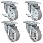 Industrial Steel Wheel Caster Set - 4 Pack