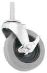 TPR Swivel Plate Caster with Brake, 110-lb Capacity