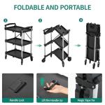 YITAHOME 350LBS 3-Tier Folding Utility Cart