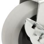 TPR Swivel Plate Caster with Brake, 110-lb Capacity