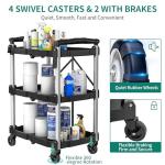 YITAHOME 350LBS 3-Tier Folding Utility Cart