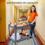 Garvee 2-Shelf Utility Cart - 500-Pound Capacity