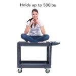 Garvee 2-Shelf Utility Cart - 500-Pound Capacity