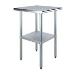 Stainless Steel Work Table with Undershelf, 24" x 24