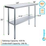 Stainless Steel Utility Prep Table - 18"x48