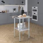 Stainless Steel Work Table with Undershelf, 24" x 24