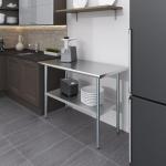 Jefferson 24" x 48" Stainless Steel Table with Shelf