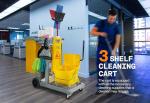 3-Shelf Janitorial Cart with 25 Gallon Bag