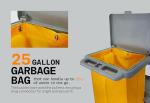 3-Shelf Janitorial Cart with 25 Gallon Bag
