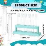Copkim 2 Sets Clear Test Tubes with Rack