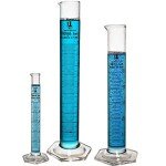Karter Scientific Glass Graduated Cylinder Set - 3 Pieces