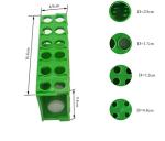 Green 4-Way Plastic Test Tube Rack