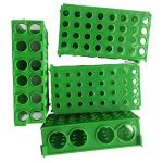 Green 4-Way Plastic Test Tube Rack