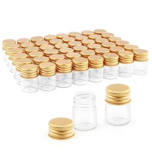 50 Mini 5ml Clear Glass Vials with Caps