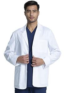 Cherokee Men's Button-Front Lab Coat, White