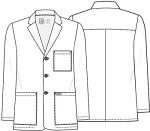 Cherokee Men's Button-Front Lab Coat, White