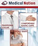 MEDICAL NATION Disposable White Lab Coats, Medium - 30 Pack