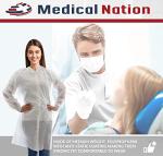MEDICAL NATION Disposable White Lab Coats, Medium - 30 Pack