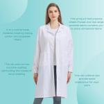 White Long Sleeve Women's Professional Lab Coat