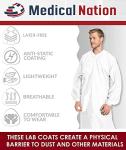 MEDICAL NATION Disposable White Lab Coats, Medium - 30 Pack