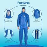 Blue Disposable Coveralls 5 Pack - Fire Retardant