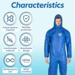 Blue Disposable Coveralls 5 Pack - Fire Retardant