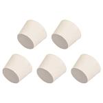White Tapered Rubber Lab Tube Stoppers, 5-Pack