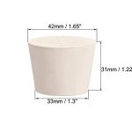 White Tapered Rubber Lab Tube Stoppers, 5-Pack