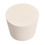 White Tapered Rubber Lab Tube Stoppers, 5-Pack