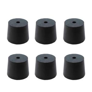 6 Pack Black Rubber Stoppers for Test Tubes
