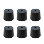 6 Pack Black Rubber Stoppers for Test Tubes