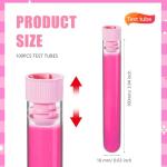 100 Clear Plastic Test Tubes with Caps - 100mm