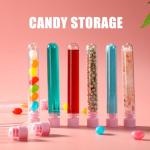 100 Clear Plastic Test Tubes with Caps - 100mm