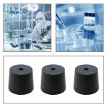6 Pack Black Rubber Stoppers for Test Tubes