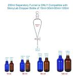 StonyLab 250ml PTFE Stopcock Separatory Funnel