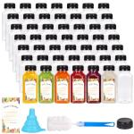 Moretoes 128 Pack 8oz Clear Juice Bottles with Caps