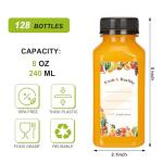 Moretoes 128 Pack 8oz Clear Juice Bottles with Caps