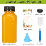 Moretoes 128 Pack 8oz Clear Juice Bottles with Caps