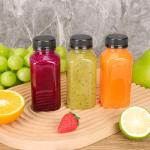 Moretoes 128 Pack 8oz Clear Juice Bottles with Caps