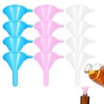 12Pcs Mini Plastic Funnels for Lab and Bottles