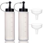 Deesoo 300ml Squeeze Bottles for Sauces, 2 Pack