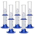 5PCS 50ML Thick Glass Graduated Measuring Cylinders