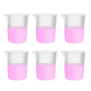 6-Pack Stackable Plastic Beakers, 250ml Volume