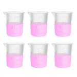 6-Pack Stackable Plastic Beakers, 250ml Volume